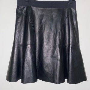 Rebecca Taylor Leather Black Leather Skirt size 4